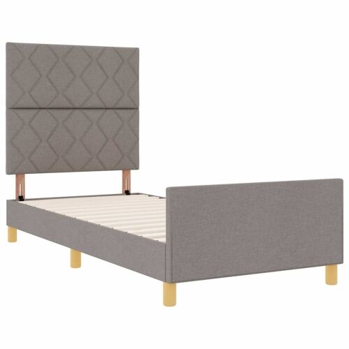 Okvir za krevet Sivo-smeđa 90 x 200 cm tkanina - Sivo-smeđa 90 x 200 cm Dizajn s rombovima Cijena