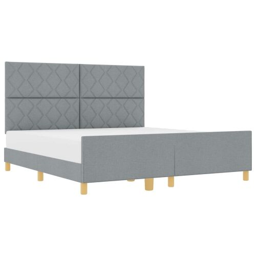 Okvir za krevet Svjetlosiva 180 x 200 cm tkanina - Svjetlosiva 180 x 200 cm Dizajn s rombovima Cijena