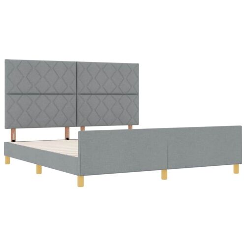 Okvir za krevet Svjetlosiva 180 x 200 cm tkanina - Svjetlosiva 180 x 200 cm Dizajn s rombovima Cijena