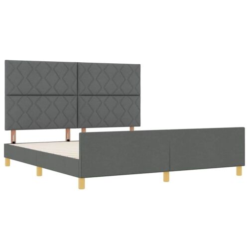 Okvir za krevet Tamno siva 180 x 200 cm tkanina - Tamno siva 180 x 200 cm Dizajn s rombovima Cijena