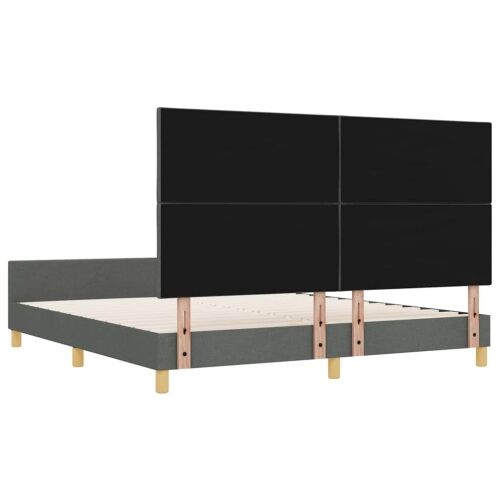 Okvir za krevet Tamno siva 180 x 200 cm tkanina - Tamno siva 180 x 200 cm Dizajn s rombovima Cijena