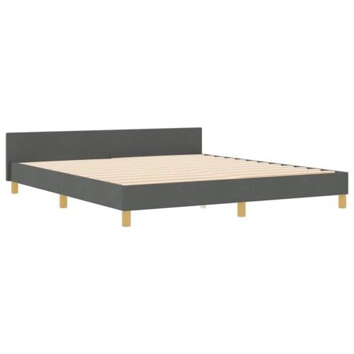 Okvir za krevet Tamno siva 180 x 200 cm tkanina - Tamno siva 180 x 200 cm Dizajn s rombovima Cijena