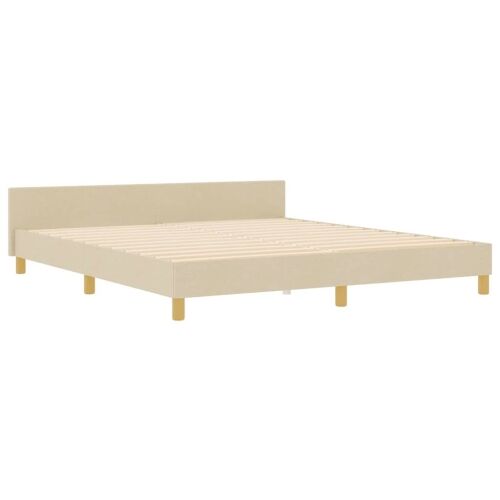 Okvir za krevet s uzglavljem Krema 180 x 200 cm tkanina - Krema 180 x 200 cm Dizajn s rombovima Cijena
