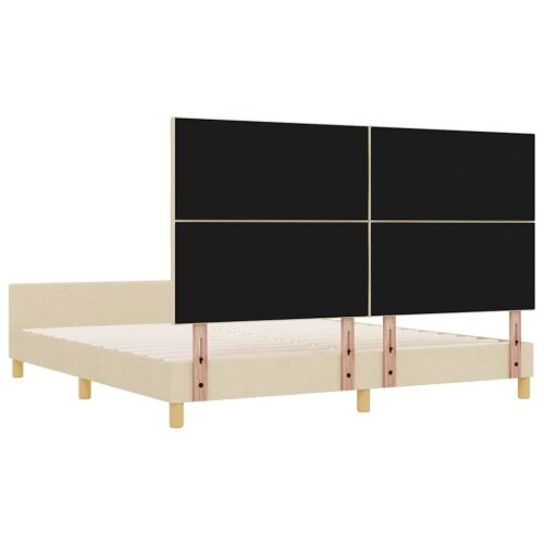 Okvir za krevet s uzglavljem Krema 180 x 200 cm tkanina - Krema 180 x 200 cm Dizajn s rombovima Cijena