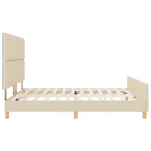 Okvir za krevet s uzglavljem Krema 180 x 200 cm tkanina - Krema 180 x 200 cm Dizajn s rombovima Cijena
