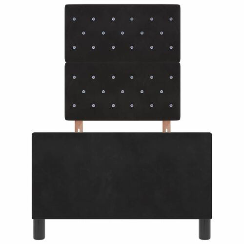 Box spring krevet s uzglavljem Crna 80 x 200 cm Baršun - Crna 80 x 200 cm Kristal s dugmadima Cijena