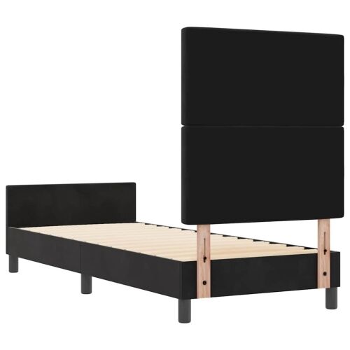 Box spring krevet s uzglavljem Crna 80 x 200 cm Baršun - Crna 80 x 200 cm Kristal s dugmadima Cijena