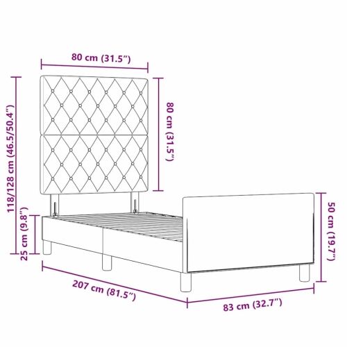 Box spring krevet s uzglavljem Crna 80 x 200 cm Baršun - Crna 80 x 200 cm Kristal s dugmadima Cijena