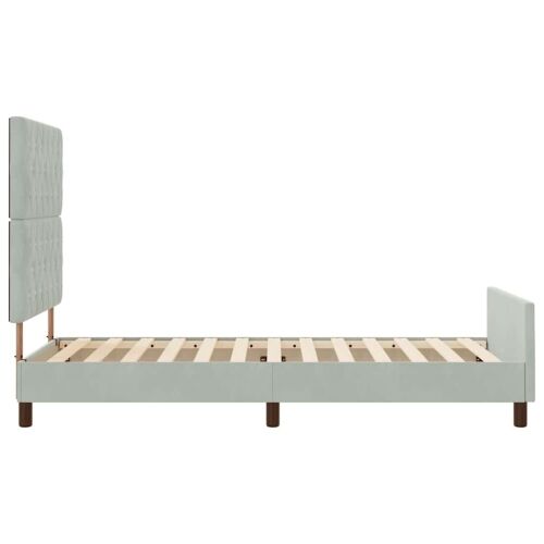 Box spring krevet Svjetlosiva 90 x 190 cm Baršun - Svjetlosiva 90 x 190 cm Kristal s dugmadima Cijena