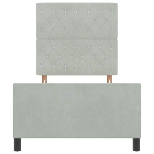 Box spring krevet Svjetlosiva 90 x 190 cm Baršun - Svjetlosiva 90 x 190 cm Kristal s dugmadima Cijena
