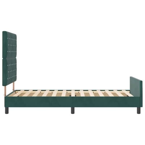 Box spring krevet Tamnozelena 90 x 190 cm Baršun - Tamnozelena 90 x 190 cm Kristal s dugmadima Cijena