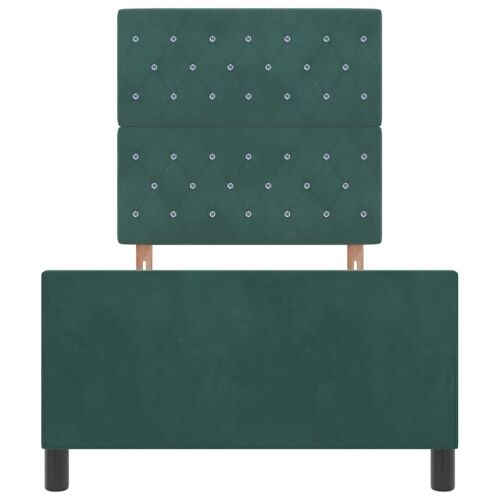 Box spring krevet Tamnozelena 90 x 190 cm Baršun - Tamnozelena 90 x 190 cm Kristal s dugmadima Cijena