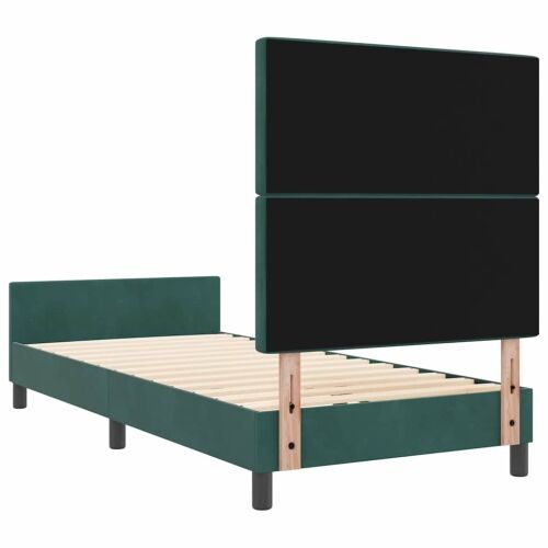 Box spring krevet Tamnozelena 90 x 190 cm Baršun - Tamnozelena 90 x 190 cm Kristal s dugmadima Cijena