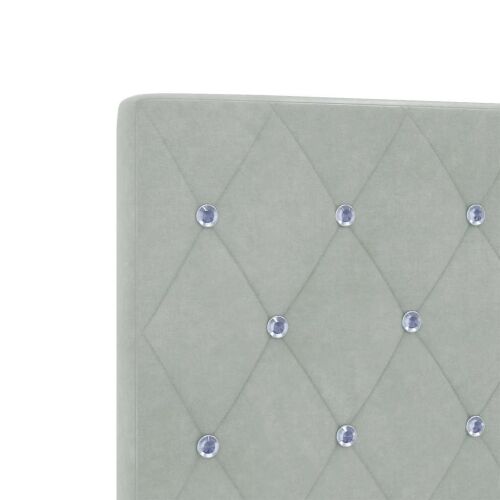 Box spring krevet Svjetlosiva 90 x 200 cm Baršun - Svjetlosiva 90 x 200 cm Kristal s dugmadima Cijena