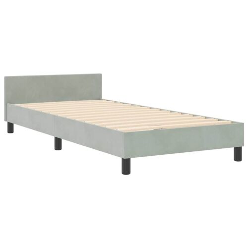 Box spring krevet Svjetlosiva 90 x 200 cm Baršun - Svjetlosiva 90 x 200 cm Kristal s dugmadima Cijena