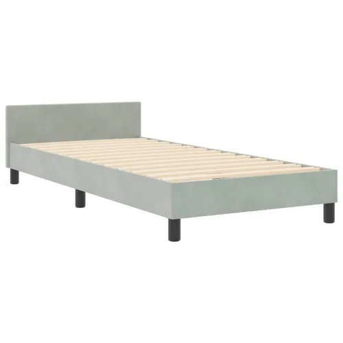 Box spring krevet Svjetlosiva 90 x 200 cm Baršun - Svjetlosiva 90 x 200 cm Kristal s dugmadima Cijena