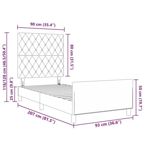Box spring krevet Svjetlosiva 90 x 200 cm Baršun - Svjetlosiva 90 x 200 cm Kristal s dugmadima Cijena