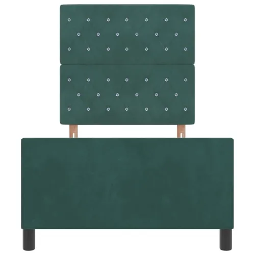 Box spring krevet Tamnozelena 90 x 200 cm Baršun - Tamnozelena 90 x 200 cm Kristal s dugmadima Cijena