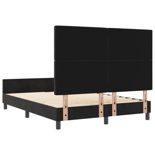 Box spring krevet s uzglavljem Crna 140 x 190 cm Baršun - Crna 140 x 190 cm Kristal s dugmadima Cijena