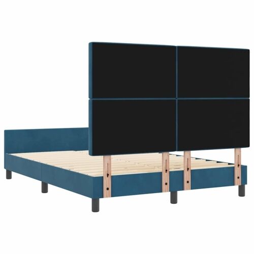 Box spring krevet Tamno plava 140 x 190 cm Baršun - Tamno plava 140 x 190 cm Kristal s dugmadima Cijena
