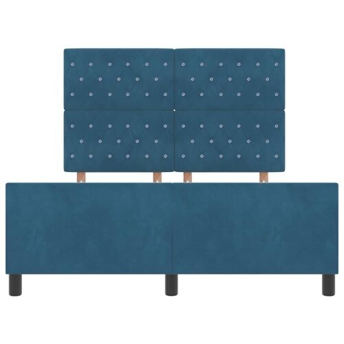 Box spring krevet Tamno plava 140 x 190 cm Baršun - Tamno plava 140 x 190 cm Kristal s dugmadima Cijena
