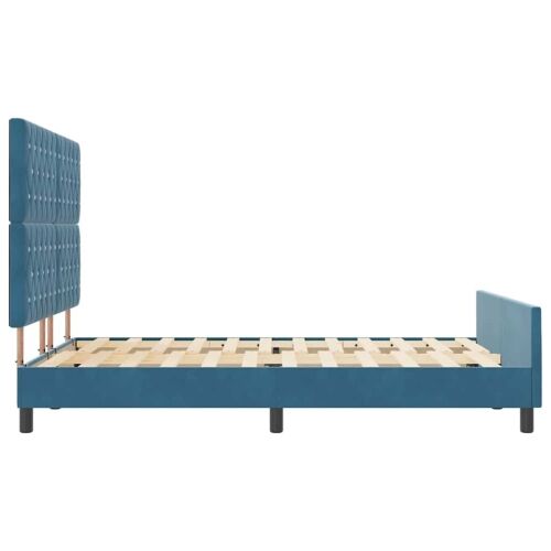 Box spring krevet Tamno plava 140 x 190 cm Baršun - Tamno plava 140 x 190 cm Kristal s dugmadima Cijena