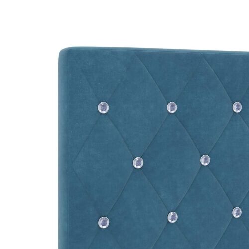 Box spring krevet Tamno plava 140 x 190 cm Baršun - Tamno plava 140 x 190 cm Kristal s dugmadima Cijena