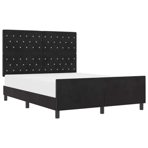 Box spring krevet s uzglavljem Crna 160 x 200 cm Baršun - Crna 160 x 200 cm Kristal s dugmadima Cijena