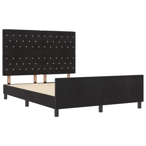 Box spring krevet s uzglavljem Crna 160 x 200 cm Baršun - Crna 160 x 200 cm Kristal s dugmadima Cijena