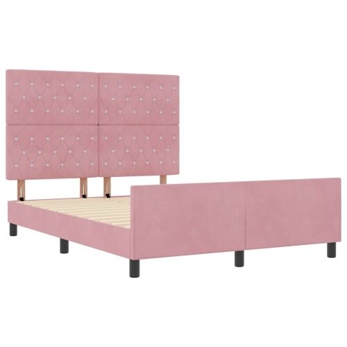 Box spring krevet Ružičasta 160 x 200 cm Baršun - Ružičasta 160 x 200 cm Kristal s dugmadima Cijena