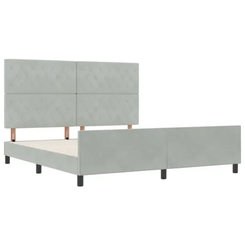 Box spring krevet Svjetlosiva 180 x 200 cm Baršun - Svjetlosiva 180 x 200 cm Kristal s dugmadima Cijena