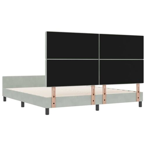 Box spring krevet Svjetlosiva 180 x 200 cm Baršun - Svjetlosiva 180 x 200 cm Kristal s dugmadima Cijena