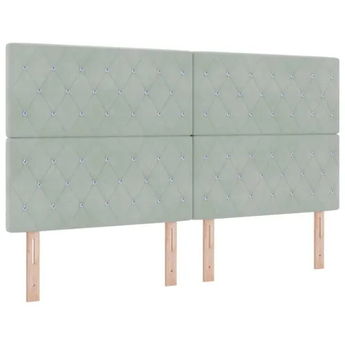 Box spring krevet Svjetlosiva 180 x 200 cm Baršun - Svjetlosiva 180 x 200 cm Kristal s dugmadima Cijena