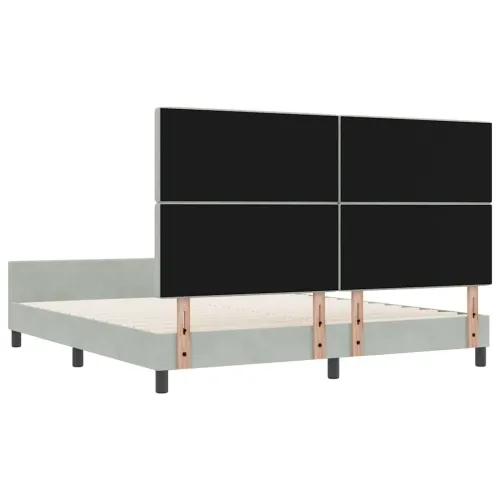 Box spring krevet Svjetlosiva 180 x 200 cm Baršun - Svjetlosiva 180 x 200 cm Kristal s dugmadima Cijena