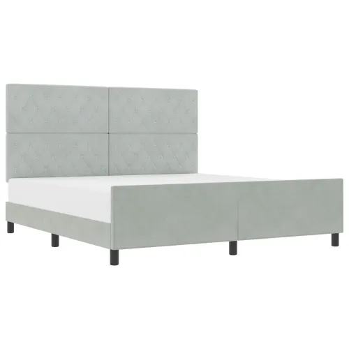 Box spring krevet Svjetlosiva 180 x 200 cm Baršun - Svjetlosiva 180 x 200 cm Kristal s dugmadima Cijena