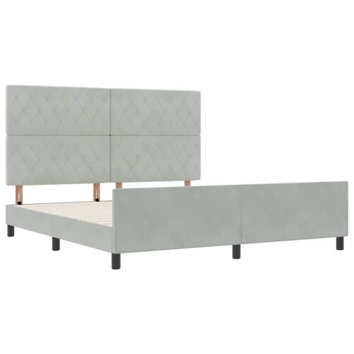Box spring krevet Svjetlosiva 180 x 200 cm Baršun - Svjetlosiva 180 x 200 cm Kristal s dugmadima Cijena