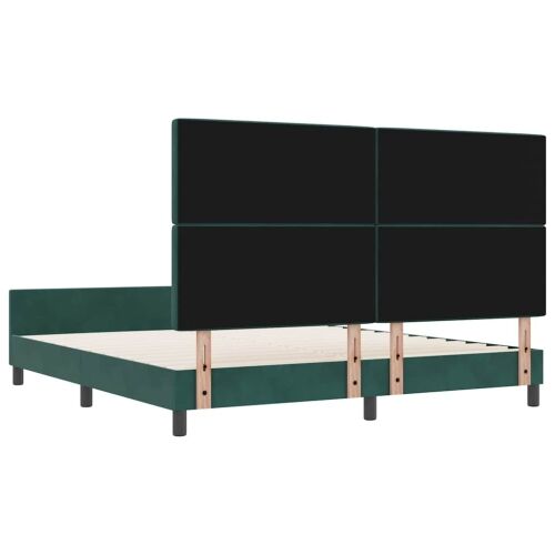Box spring krevet Tamnozelena 180 x 200 cm Baršun - Tamnozelena 180 x 200 cm Kristal s dugmadima Cijena