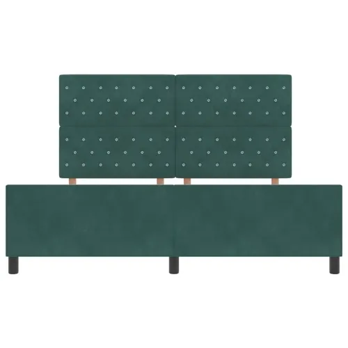 Box spring krevet Tamnozelena 180 x 200 cm Baršun - Tamnozelena 180 x 200 cm Kristal s dugmadima Cijena