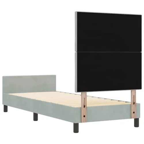 Box spring krevet Svjetlosiva 80 x 200 cm Baršun - Svjetlosiva 80 x 200 cm Dizajn s rombovima Cijena