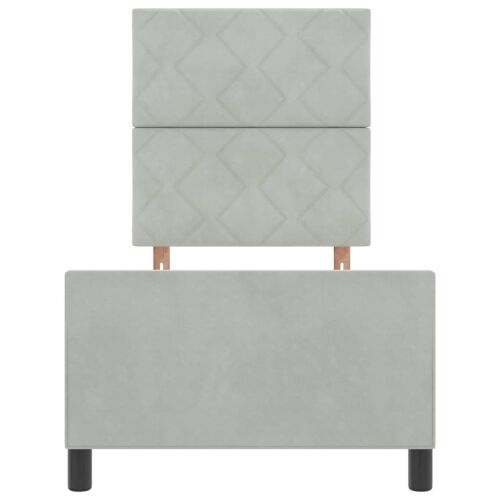 Box spring krevet Svjetlosiva 80 x 200 cm Baršun - Svjetlosiva 80 x 200 cm Dizajn s rombovima Cijena