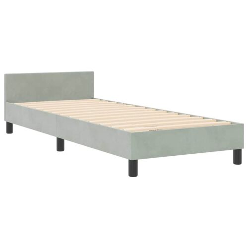 Box spring krevet Svjetlosiva 80 x 200 cm Baršun - Svjetlosiva 80 x 200 cm Dizajn s rombovima Cijena