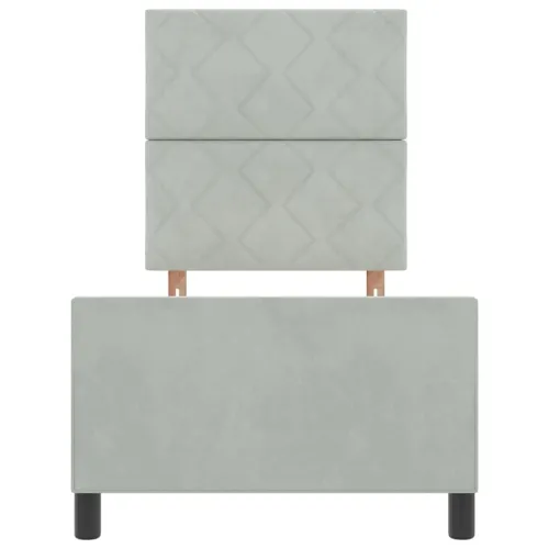 Box spring krevet Svjetlosiva 80 x 200 cm Baršun - Svjetlosiva 80 x 200 cm Dizajn s rombovima Cijena