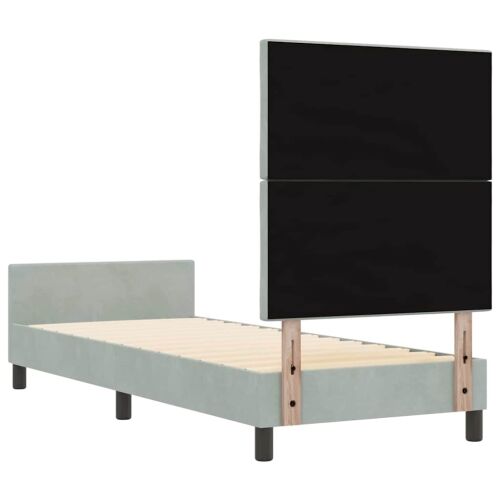 Box spring krevet Svjetlosiva 80 x 200 cm Baršun - Svjetlosiva 80 x 200 cm Dizajn s rombovima Cijena