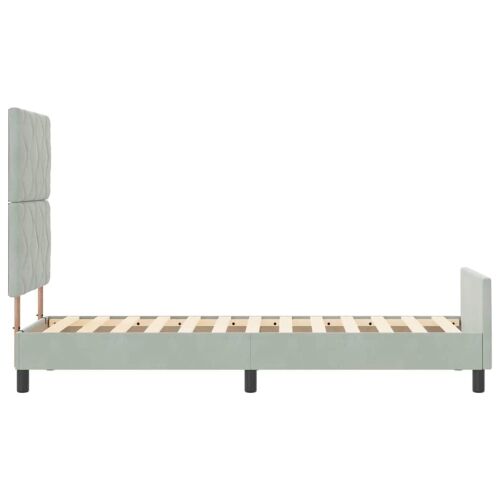 Box spring krevet Svjetlosiva 80 x 200 cm Baršun - Svjetlosiva 80 x 200 cm Dizajn s rombovima Cijena