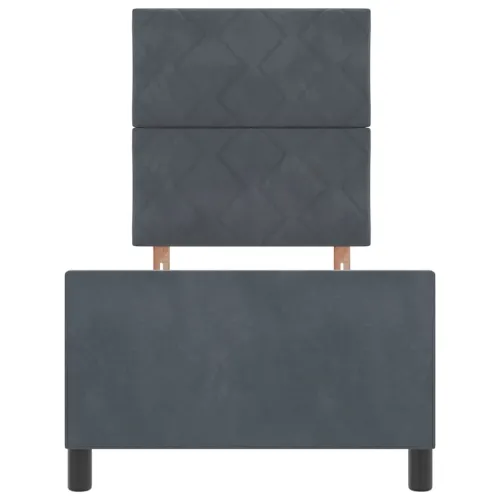Box spring krevet Tamno siva 80 x 200 cm Baršun - Tamno siva 80 x 200 cm Dizajn s rombovima Cijena