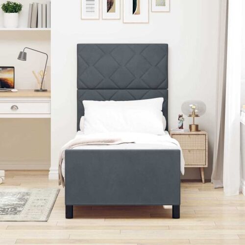 Box spring krevet Tamno siva 80 x 200 cm Baršun - Tamno siva 80 x 200 cm Dizajn s rombovima Cijena