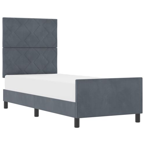 Box spring krevet Tamno siva 80 x 200 cm Baršun - Tamno siva 80 x 200 cm Dizajn s rombovima Cijena