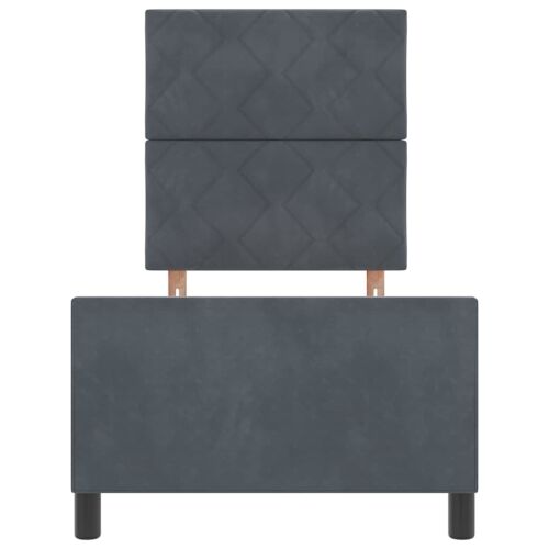Box spring krevet Tamno siva 80 x 200 cm Baršun - Tamno siva 80 x 200 cm Dizajn s rombovima Cijena