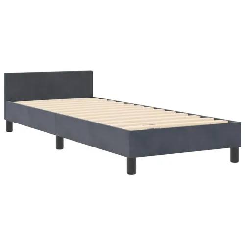 Box spring krevet Tamno siva 80 x 200 cm Baršun - Tamno siva 80 x 200 cm Dizajn s rombovima Cijena