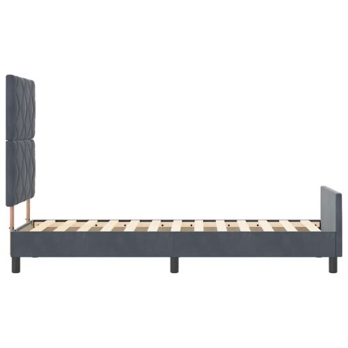 Box spring krevet Tamno siva 80 x 200 cm Baršun - Tamno siva 80 x 200 cm Dizajn s rombovima Cijena